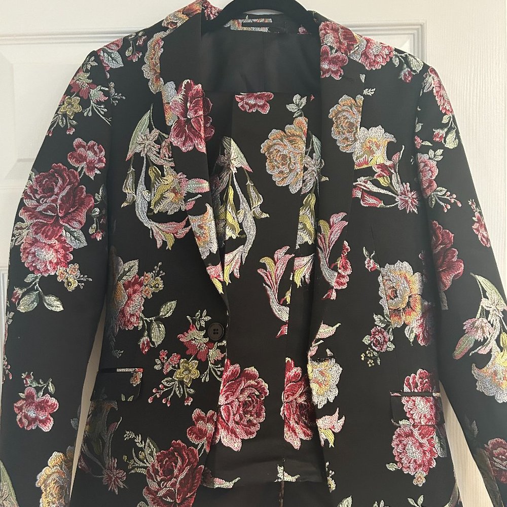 ASOS Heart & Dagger Skinny Metalic Floral Suit